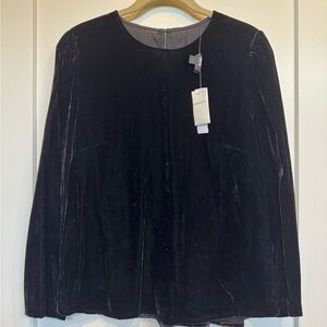 J. Crew Black Velvet Blouse